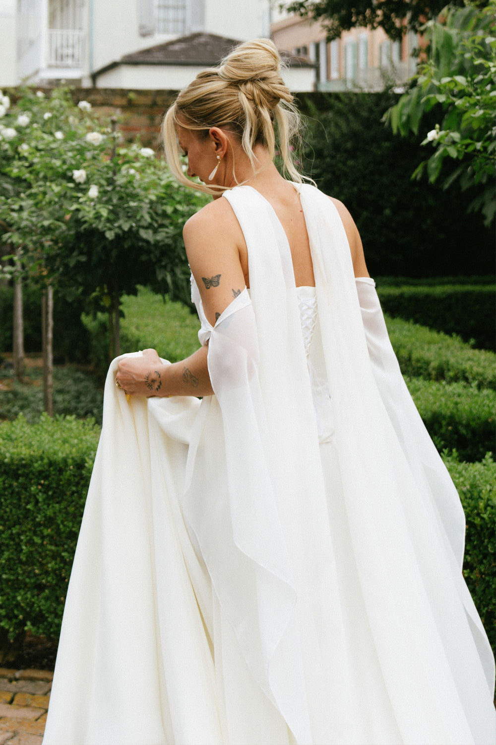 Beaded Lace Bustier And Ivory High-Waisted Skirt Modern Bridal Separates Wedding Dresses, CW0442