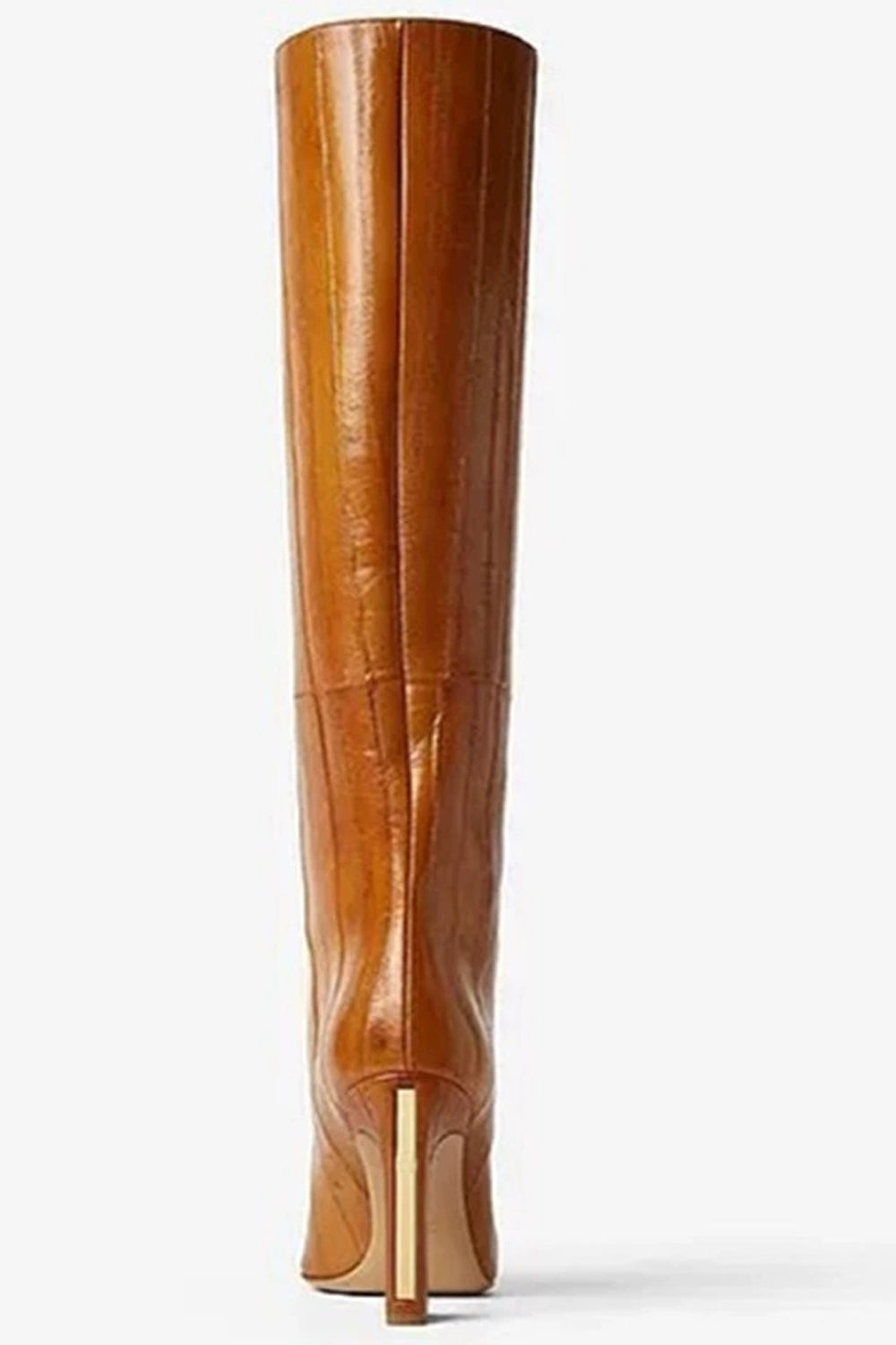 Brown Knee-High Fashion Boots with Square Toe Unique Heels