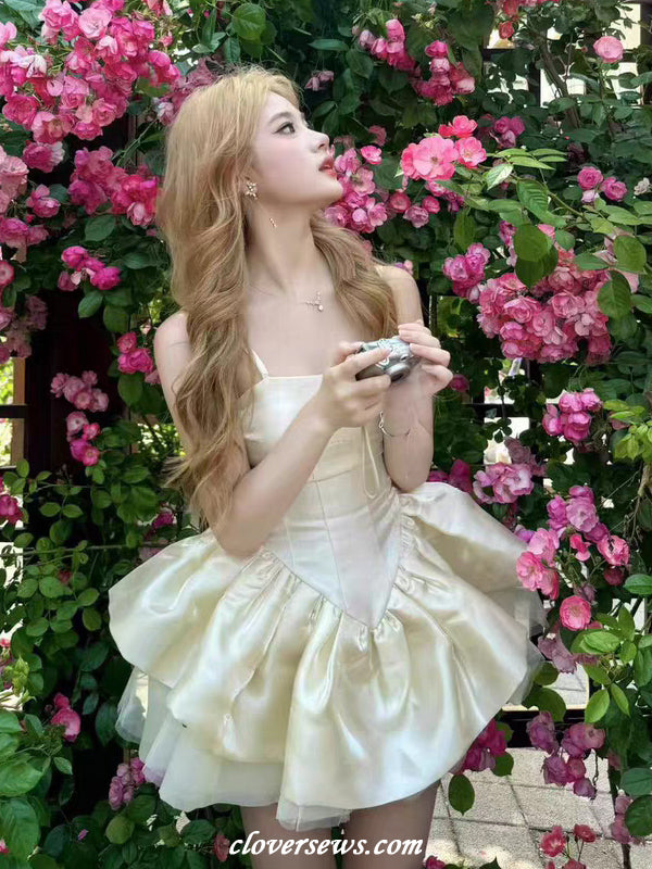 Fashion Shiny Satin Tulle Bubble Mini Birthday Party Homecoming Dresses, CH0081 US16 / As Pic Fashion Shiny Satin Tulle Bubble Mini Birthday Party Homecoming Dresses, CH0081 US16 / As Pic