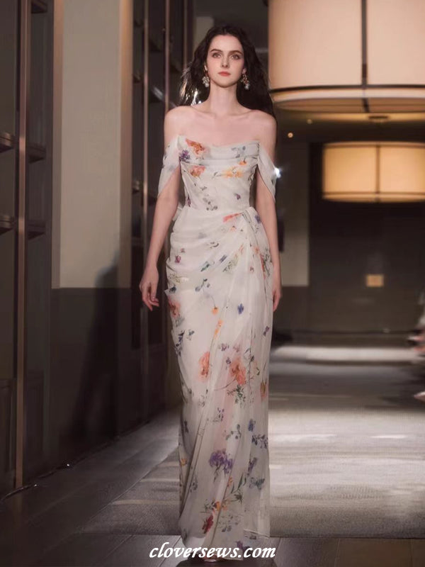 Floral Printed Chiffon Pleatingg Sheath Charming Spring Bridesmaid Dresses, CB0309 Custom Size(leaving a note) / As Pic Floral Printed Chiffon Pleatingg Sheath Charming Spring Bridesmaid Dresses, CB0309 Custom Size(leaving a note) / As Pic