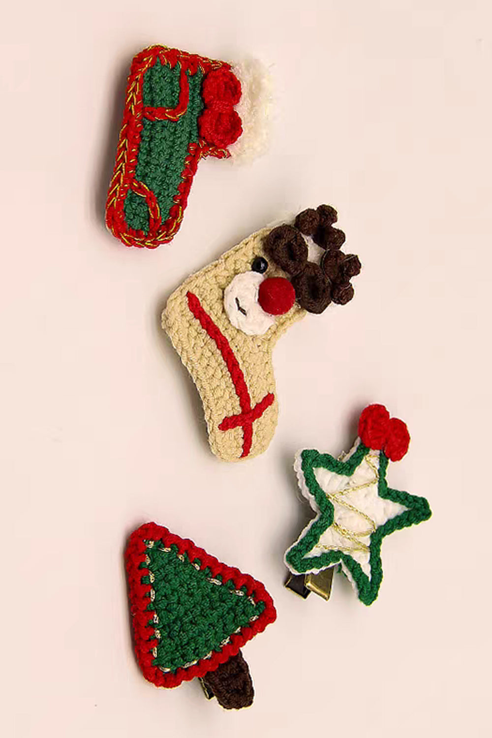 Handmade Yarn Christmas Series Hair Clips for Autumn and Winter