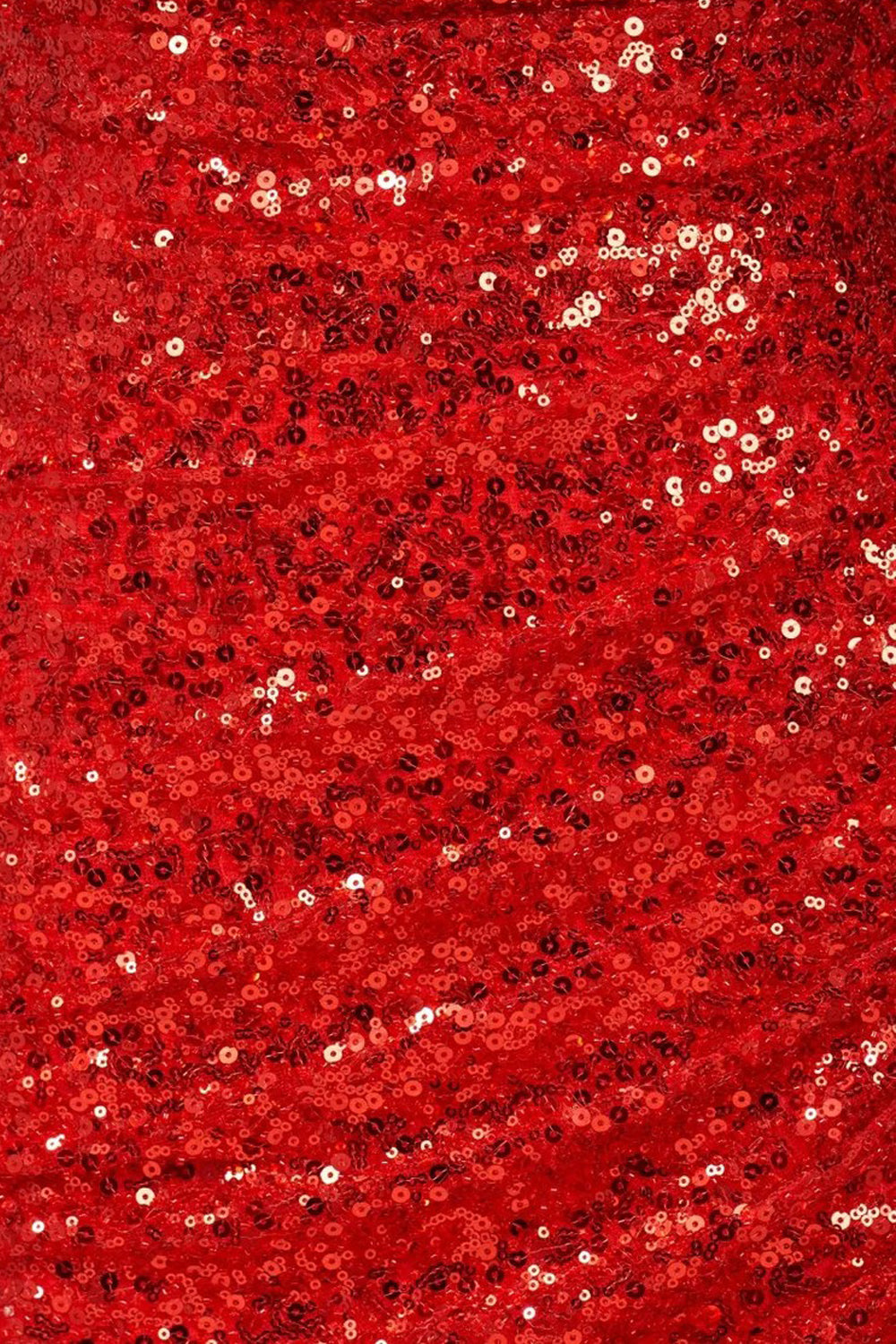 Red Sequin Strapless Sheath High Slit Shiny Prom Dresses, CP1097