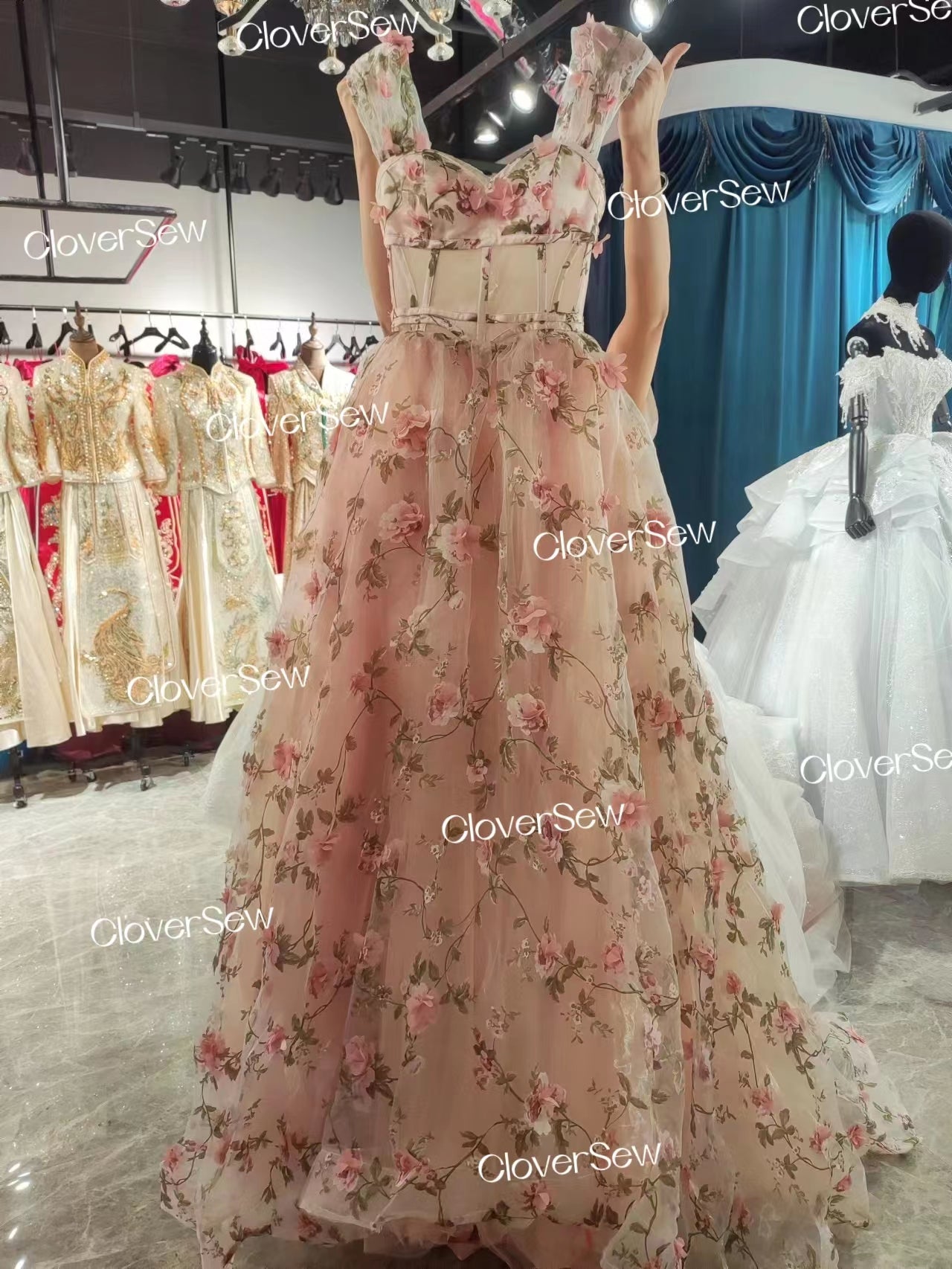 3D Floral Lace Blush Pink Off The Shoulder Ball Gown Prom Dresses , CP0117