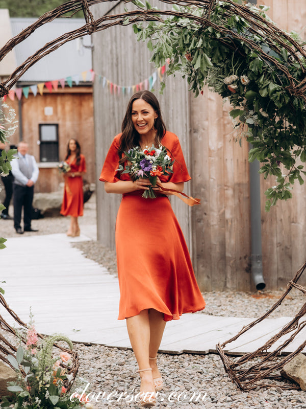 bridesmaid burnt orange dresses Azazie Leonia