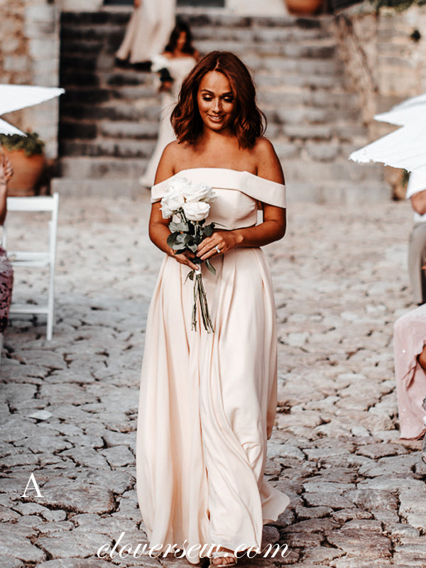 Chiffon Off The Shoulder Two Piece Mismatched Long Bridesmaid Dresses, CB0028 US10 / As Pic / A Chiffon Off The Shoulder Two Piece Mismatched Long Bridesmaid Dresses, CB0028 US10 / As Pic / A