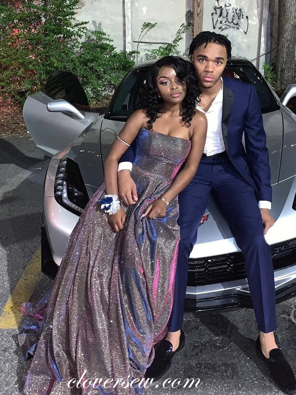Fashion Shiny Satin Strapless Lace Up Back A-line Prom Dresses,CP0245 clover sew Fashion Shiny Satin Strapless Lace Up Back A-line Prom Dresses,CP0245 clover sew
