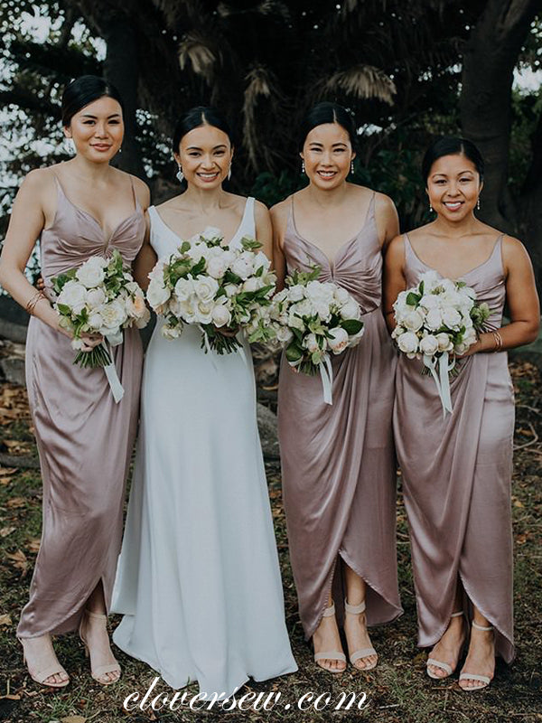 Fashion Spaghetti Strap Sheath High Low Bridesmaid Dresses, CB0003 Fashion Spaghetti Strap Sheath High Low Bridesmaid Dresses, CB0003