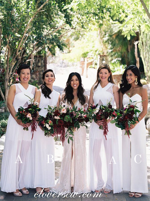 Off White Chiffon See Through Mismatched Bridesmaid Dresses, CB0040 US14 / As Pic / A