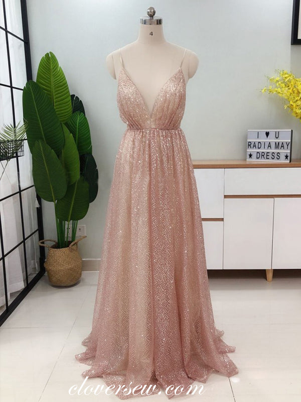 Pink Sequin Tulle Spaghetti Strap A-Line Prom Dresses,CP0134 Custom Size(Leaving A note) / Custom Color(Leaving A note) Pink Sequin Tulle Spaghetti Strap A-Line Prom Dresses,CP0134 Custom Size(Leaving A note) / Custom Color(Leaving A note)