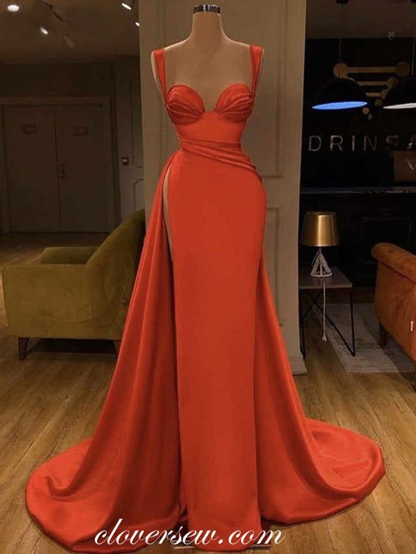 Pleat Sweetheart Sleeveless High Slit Sexy Formal Dresses, CP0642 clover sew Pleat Sweetheart Sleeveless High Slit Sexy Formal Dresses, CP0642 clover sew