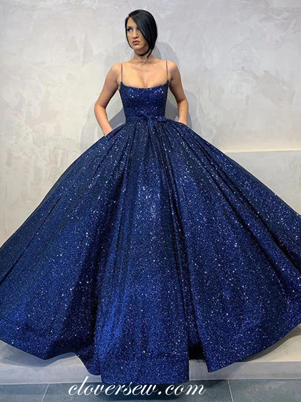 Royal Blue Sequined Tulle Ball Gown Princess Dresses, CP0768 clover sew Royal Blue Sequined Tulle Ball Gown Princess Dresses, CP0768 clover sew