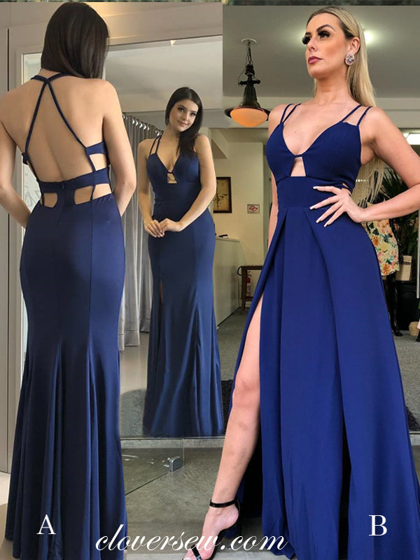 Royal Blue Spaghetti Strap Open Back Mismatched Prom Dresses , CP0044 clover sew Royal Blue Spaghetti Strap Open Back Mismatched Prom Dresses , CP0044 clover sew