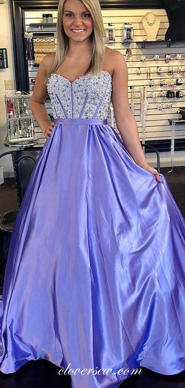 Shiny Rhinestone Sweetheart Strapless A-line Prom Dresses, CP0620