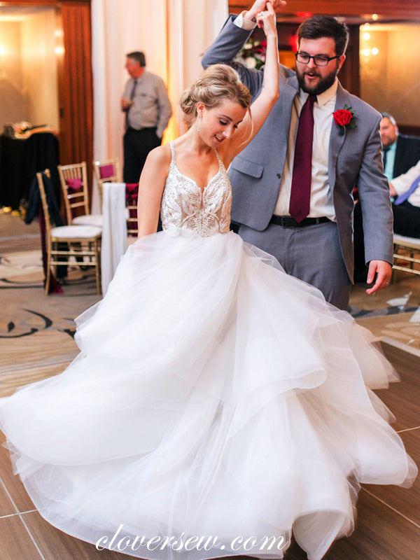 Shiny Bead Top Halter Backless Tulle Ball Gown Wedding Dresses , CW0031 US14 / As Pic Shiny Bead Top Halter Backless Tulle Ball Gown Wedding Dresses , CW0031 US14 / As Pic