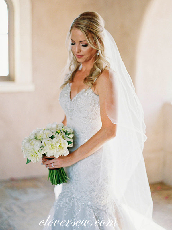 Sparkly Beaded Lace Spaghetti Strap Mermaid Wedding Dresses , CW0038 clover sew Sparkly Beaded Lace Spaghetti Strap Mermaid Wedding Dresses , CW0038 clover sew