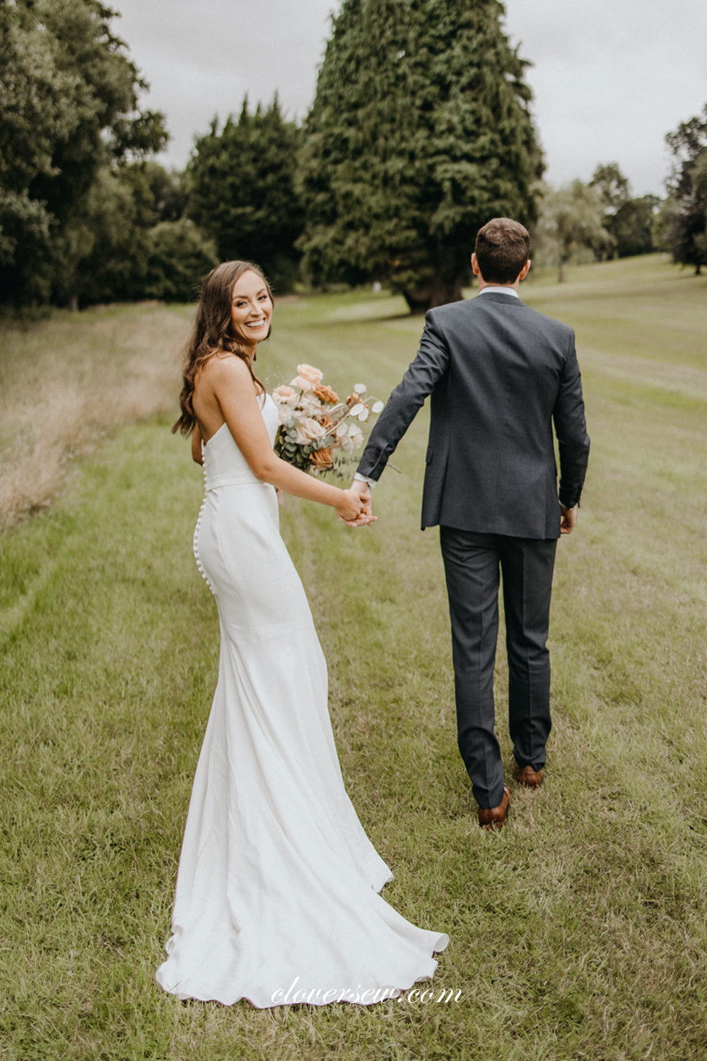Strapless Mermaid With Sweep Train Elegant Simple Wedding Dresses, CW0316