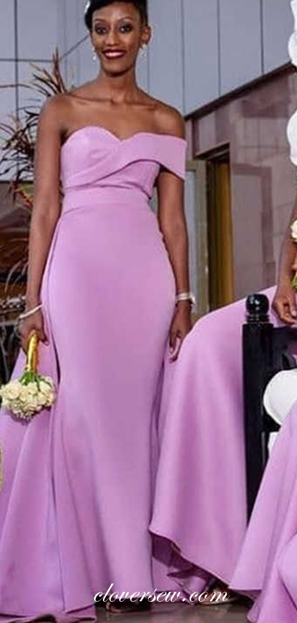 Sweetheart One Shoulder Satin Mermaid Elegant Bridesmaid Dresses, CB0210
