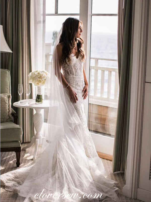see through wedding dress Sweetheart Strapless Lace Mermaid See Through Wedding Dresses ,CW0082 US0 / Custom Color(leaving a note)