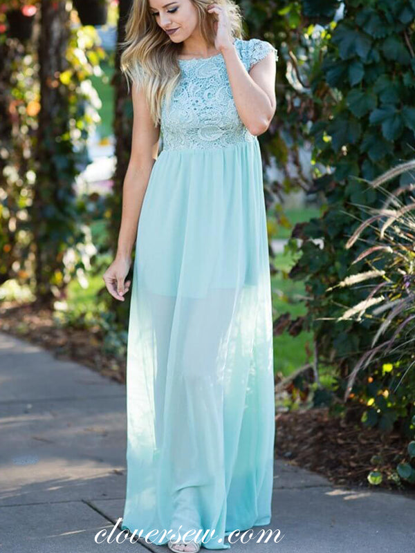 Tiffany Blue Chiffon Lace Cap Sleeves Keyhole Back Bridesmaid Dresses,CB0137 Tiffany Blue Chiffon Lace Cap Sleeves Keyhole Back Bridesmaid Dresses,CB0137