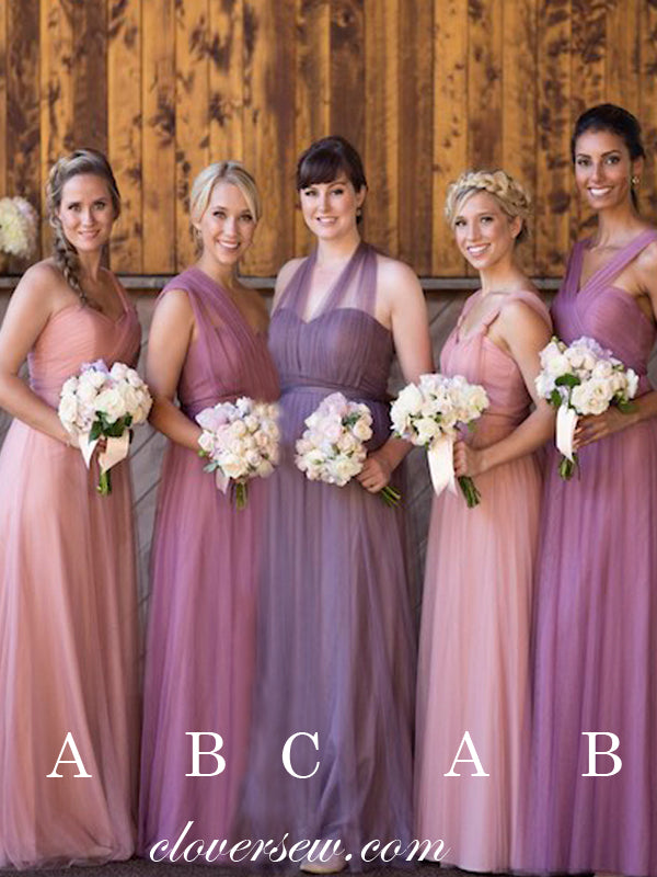 Tulle Sweetheart Sleeveless Convertible A-line Long Bridesmaid Dresses , CB0012 Tulle Sweetheart Sleeveless Convertible A-line Long Bridesmaid Dresses , CB0012