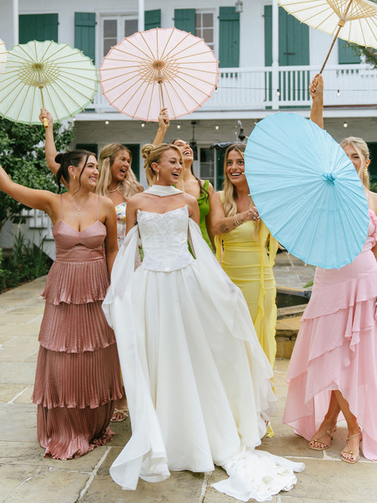 Beaded Lace Bustier And Ivory High-Waisted Skirt Modern Bridal Separates Wedding Dresses, CW0442