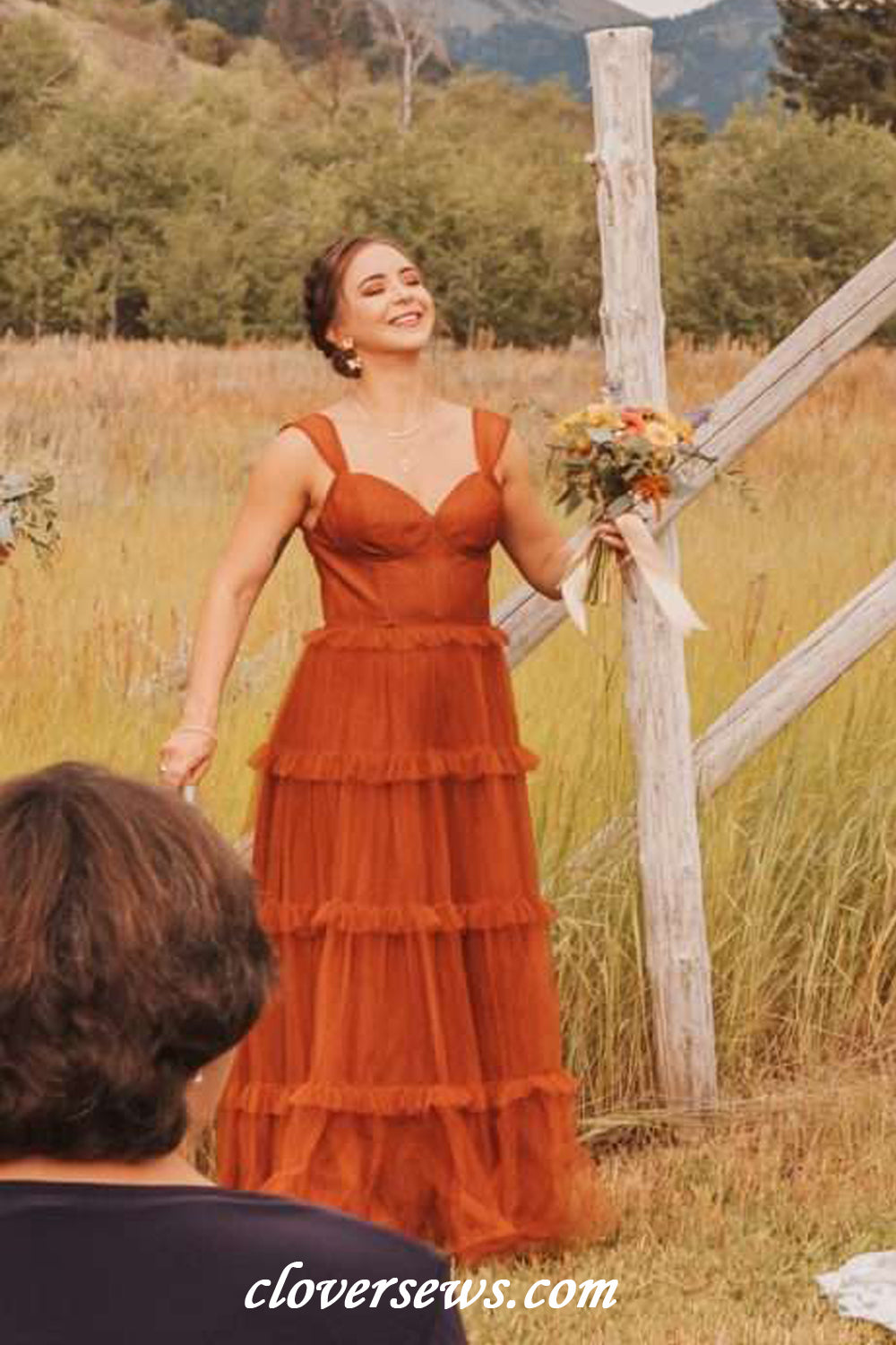Burnt Orange Mismatched Charming Autumn Wedding Party Bridesmaid Dresses, CB0321 Burnt Orange Mismatched Charming Autumn Wedding Party Bridesmaid Dresses, CB0321