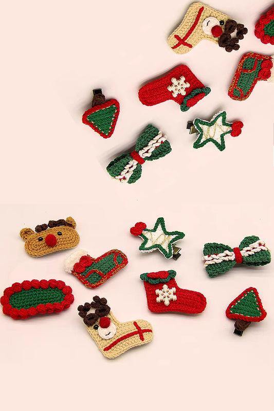Handmade Yarn Christmas Series Hair Clips for Autumn and Winter