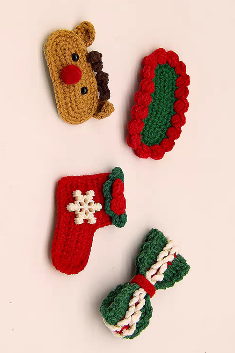 Handmade Yarn Christmas Series Hair Clips for Autumn and Winter