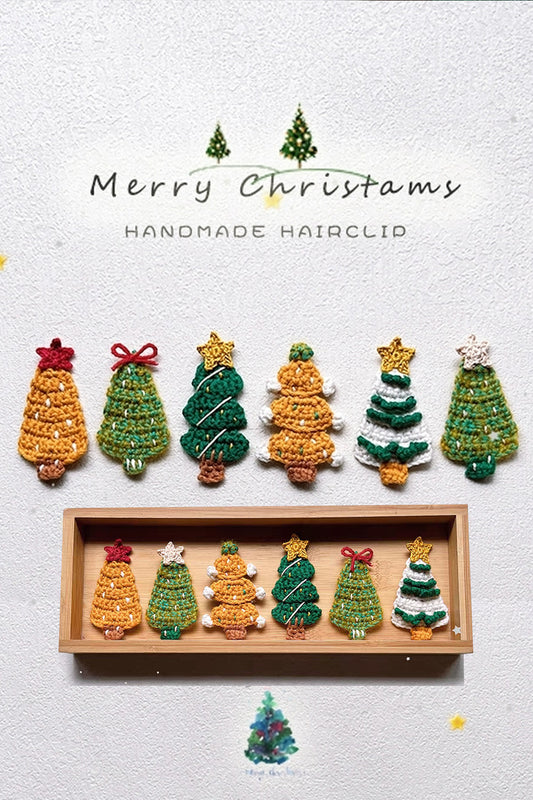 Handmade Yarn Christmas Tress Hair Clips