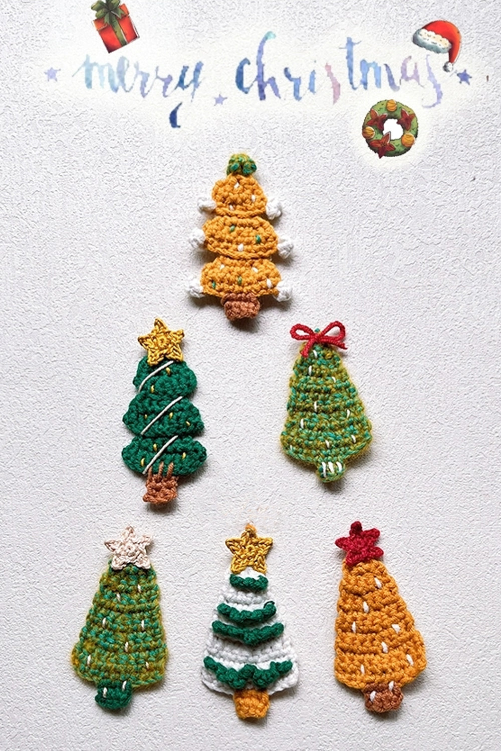 Handmade Yarn Christmas Tress Hair Clips