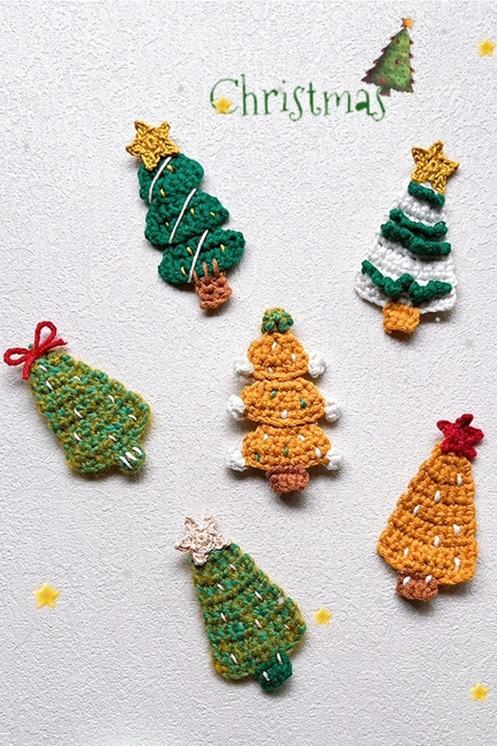 Handmade Yarn Christmas Tress Hair Clips