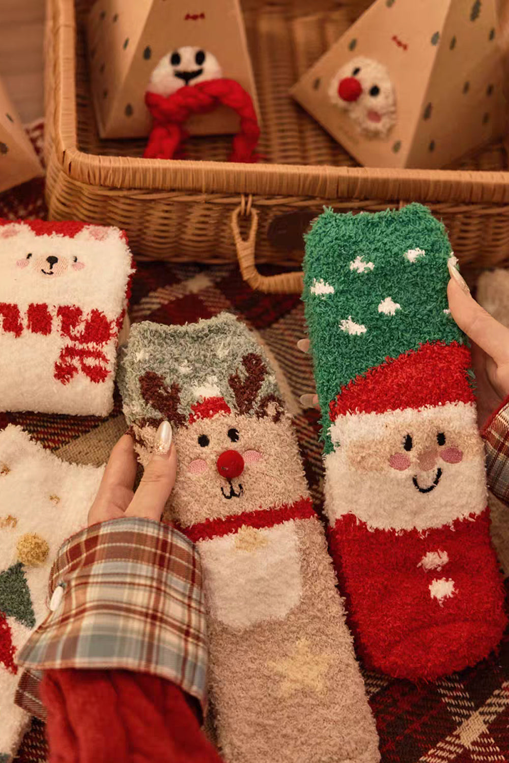 Holiday Gifts Christmas Series Coral Fleece Winter Warm Socks