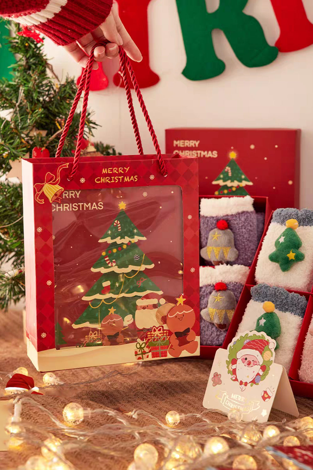 Holiday Gifts Christmas Series Coral Fleece Winter Warm Socks