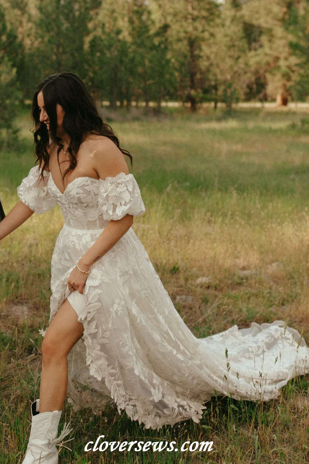 Off White Fully Lace Off The Shoulder Sweetheart A-Line Mountain Wedding Dresses, CW0404 US6 / Custom Color(Leaving A note) Off White Fully Lace Off The Shoulder Sweetheart A-Line Mountain Wedding Dresses, CW0404 US6 / Custom Color(Leaving A note)