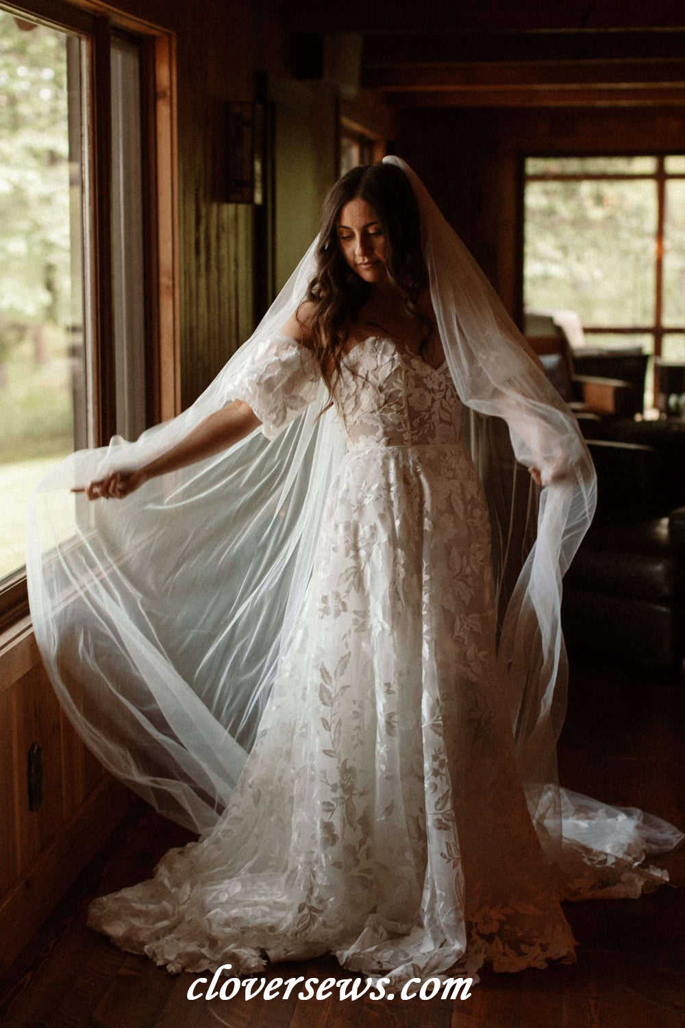 Off White Fully Lace Off The Shoulder Sweetheart A-Line Mountain Wedding Dresses, CW0404 US6 / Custom Color(Leaving A note) Off White Fully Lace Off The Shoulder Sweetheart A-Line Mountain Wedding Dresses, CW0404 US6 / Custom Color(Leaving A note)