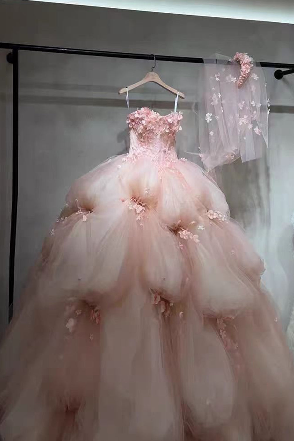 pink strapless wedding dress Andrea & Leo WL031 Long Fitted Mermaid Wedding Dress