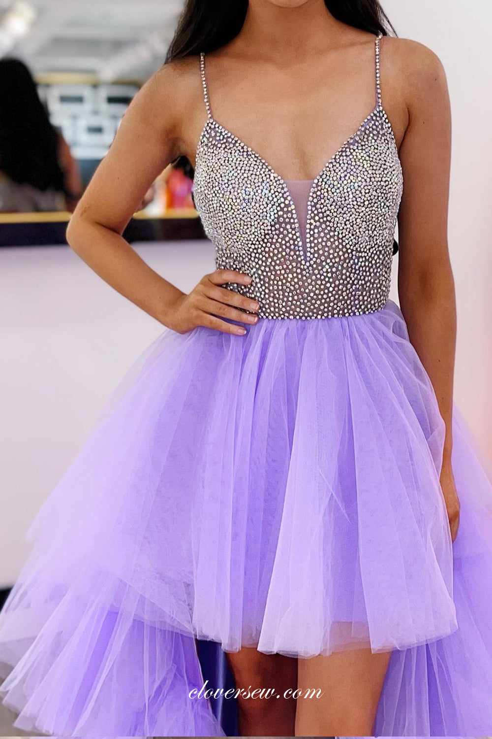 silver and purple prom dress purple and silver dress Purple Mermaid Sweetheart Prom Dresses With Lace, MP752