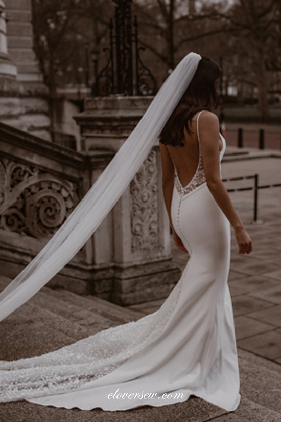 2017 High Quality Simple Design Sexy V_neck and Beautiful Backless Mermaid Wedding Dresses,220014 main image 0