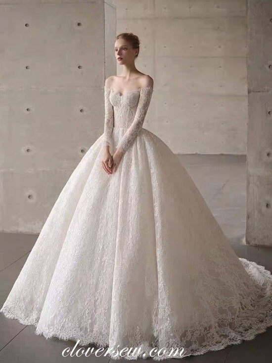 Vintage Off-the-Shoulder Bridal Ball Gown main image 0