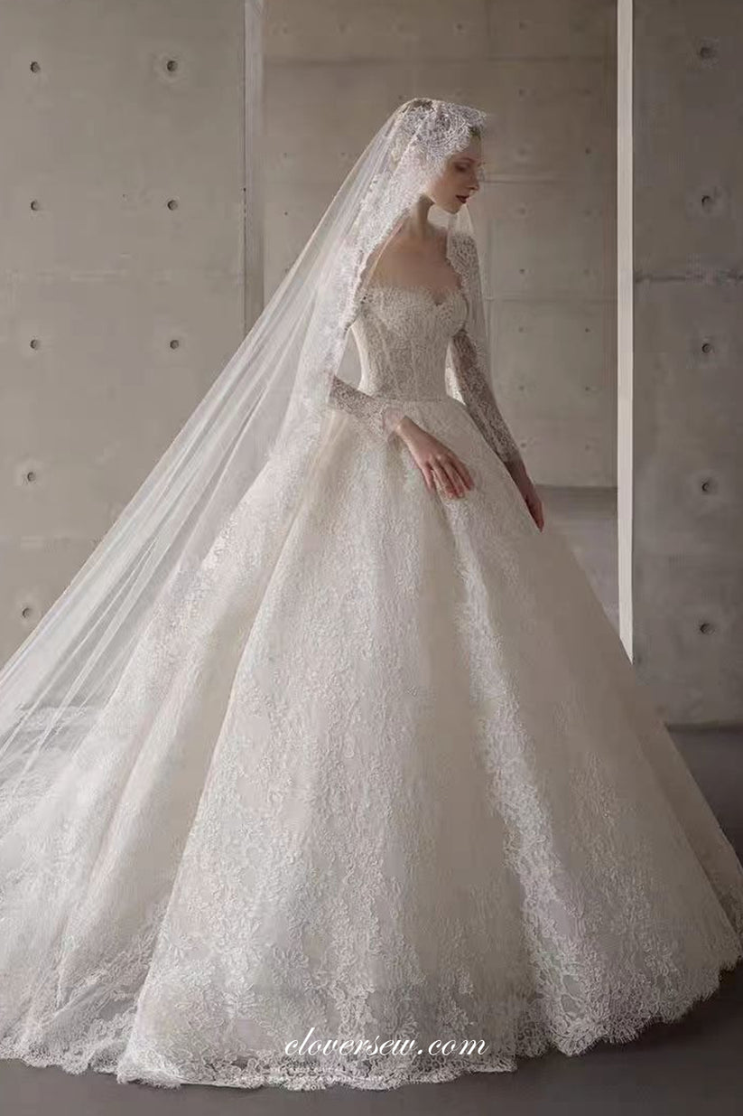 Vintage Ball Gown Off The Shoulder Satin Lace Classy Prom Dress Wedding Dress main image 1