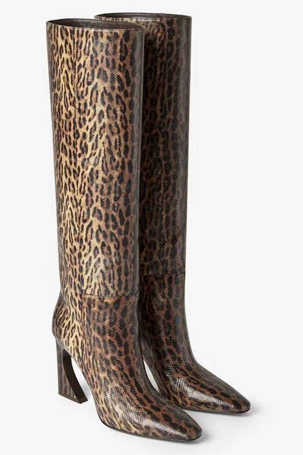 Women's Knee-High Fashion Boots with Square Toe Unique Heels
