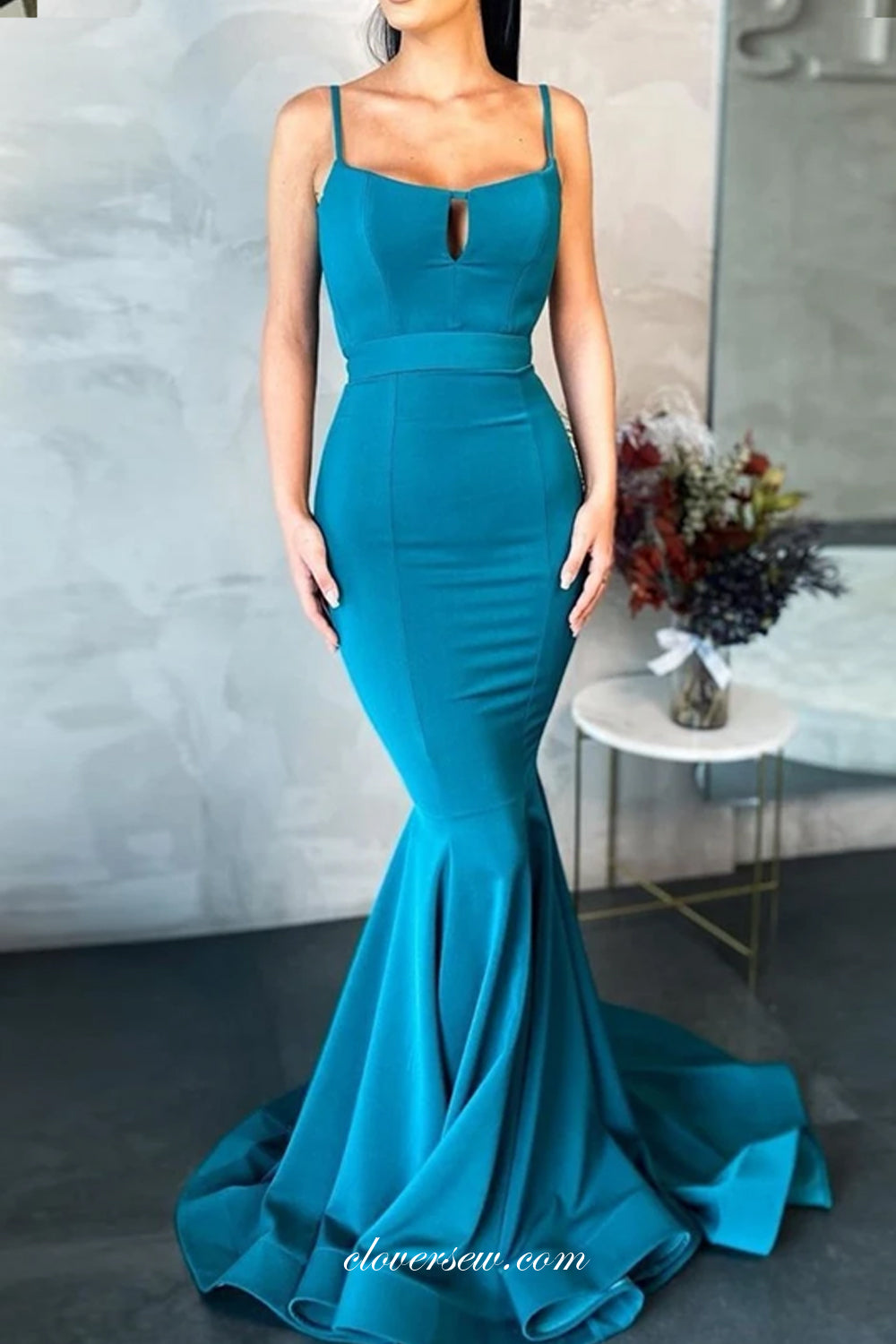 Blue Spaghetti Strap Fashion Mermaid Elegant Prom Dresses, CP0707 Custom Size(Leaving A note) / Custom Color(Leaving A note) Blue Spaghetti Strap Fashion Mermaid Elegant Prom Dresses, CP0707 Custom Size(Leaving A note) / Custom Color(Leaving A note)