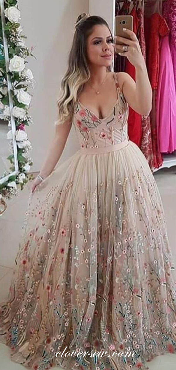 Colorful Floral Emboridery Flower Girl Dresses, CF0001