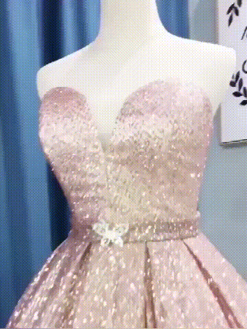 Sweetheart Strapless Ball Gown Sparkly Prom Dresses, CP0141