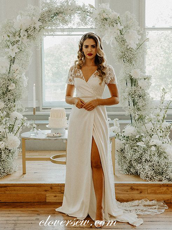 lace long sleeve open back wedding dress Casablanca Beloved BL434 Mermaid Sheer Long Sleeve V-Neck Open Back Lace Floral Tulle Train Wedding Gown 32 / SBNI