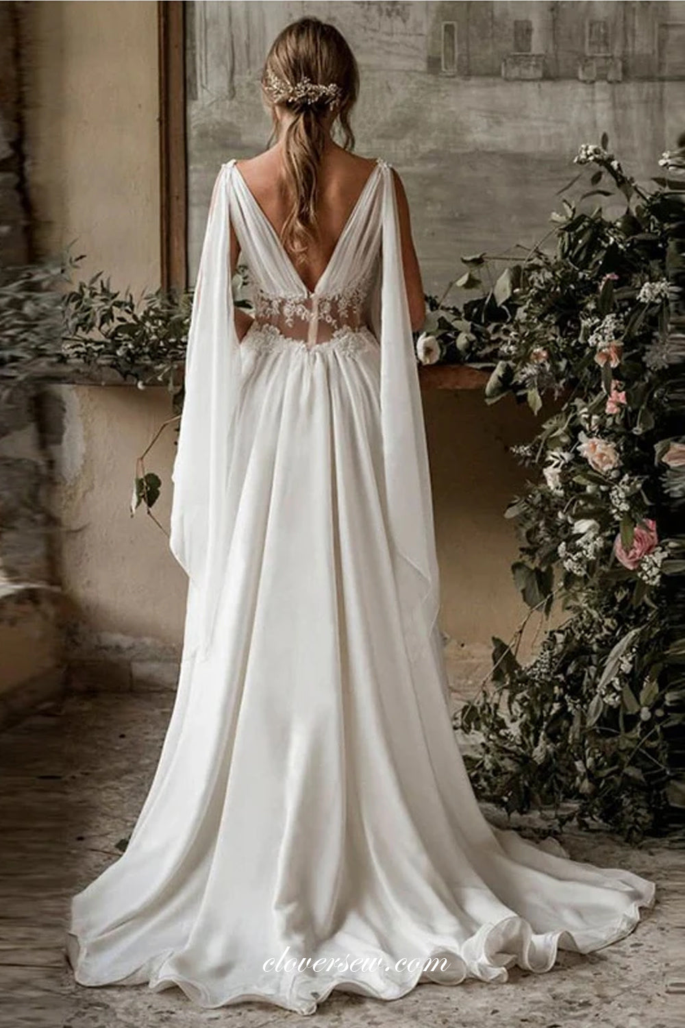 Fashion Goddess Style Chiffon Lace V-Neck A-Line Wedding Dresses, CW0247 Custom Size(Leaving A note) / Custom Color(Leaving A note) Fashion Goddess Style Chiffon Lace V-Neck A-Line Wedding Dresses, CW0247 Custom Size(Leaving A note) / Custom Color(Leaving A note)