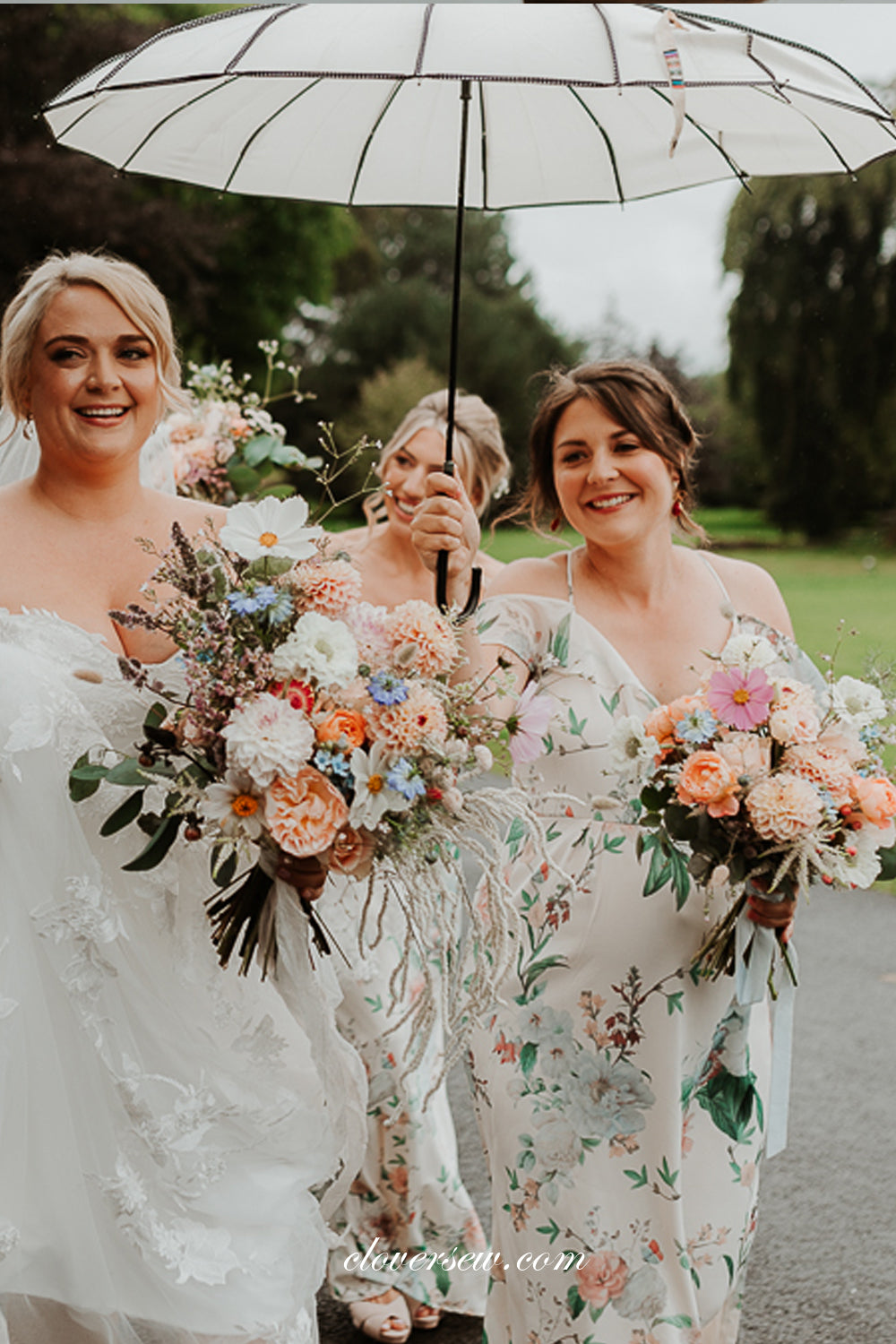 Floral Printed Chiffon Mismatched Sheath Long Bridesmaid Dresses, CB02 clover sew Floral Printed Chiffon Mismatched Sheath Long Bridesmaid Dresses, CB02 clover sew
