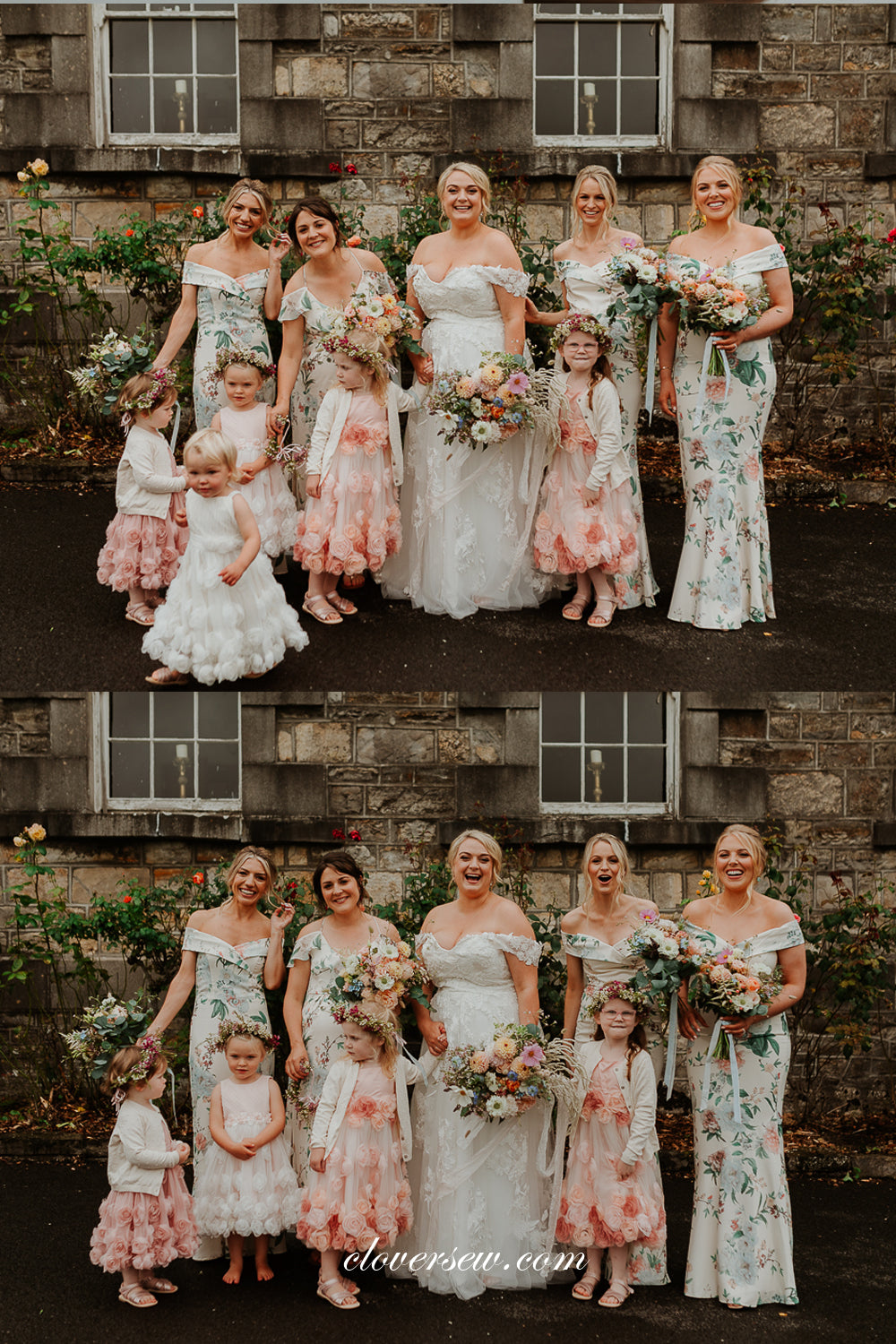 Floral Printed Chiffon Mismatched Sheath Long Bridesmaid Dresses, CB02 clover sew Floral Printed Chiffon Mismatched Sheath Long Bridesmaid Dresses, CB02 clover sew