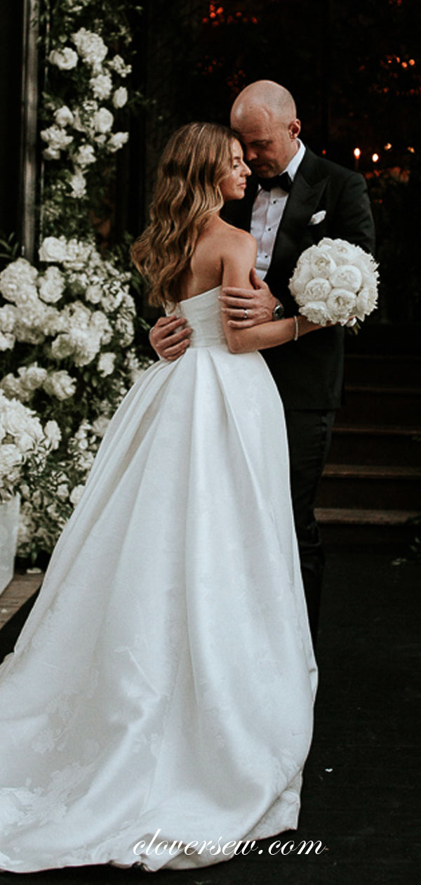 satin sweetheart wedding dress Sleek Satin A-Line Wedding Dress with Enchanting Sweetheart Neckline
