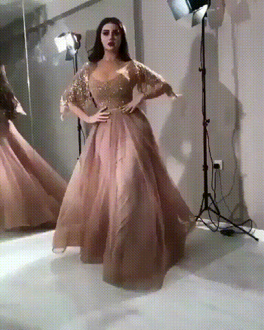 Gold Bead Tassel Dusty Pink Half Sleeves A-line Prom Dresses,CP0129
